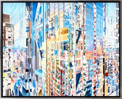 Dimensionales Stadtbild in mehrfarbigem Gemälde „Fractal“