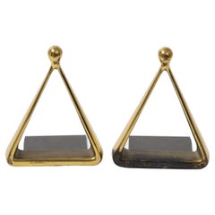 Ben Seibel Aged Brass Triangle Bookends