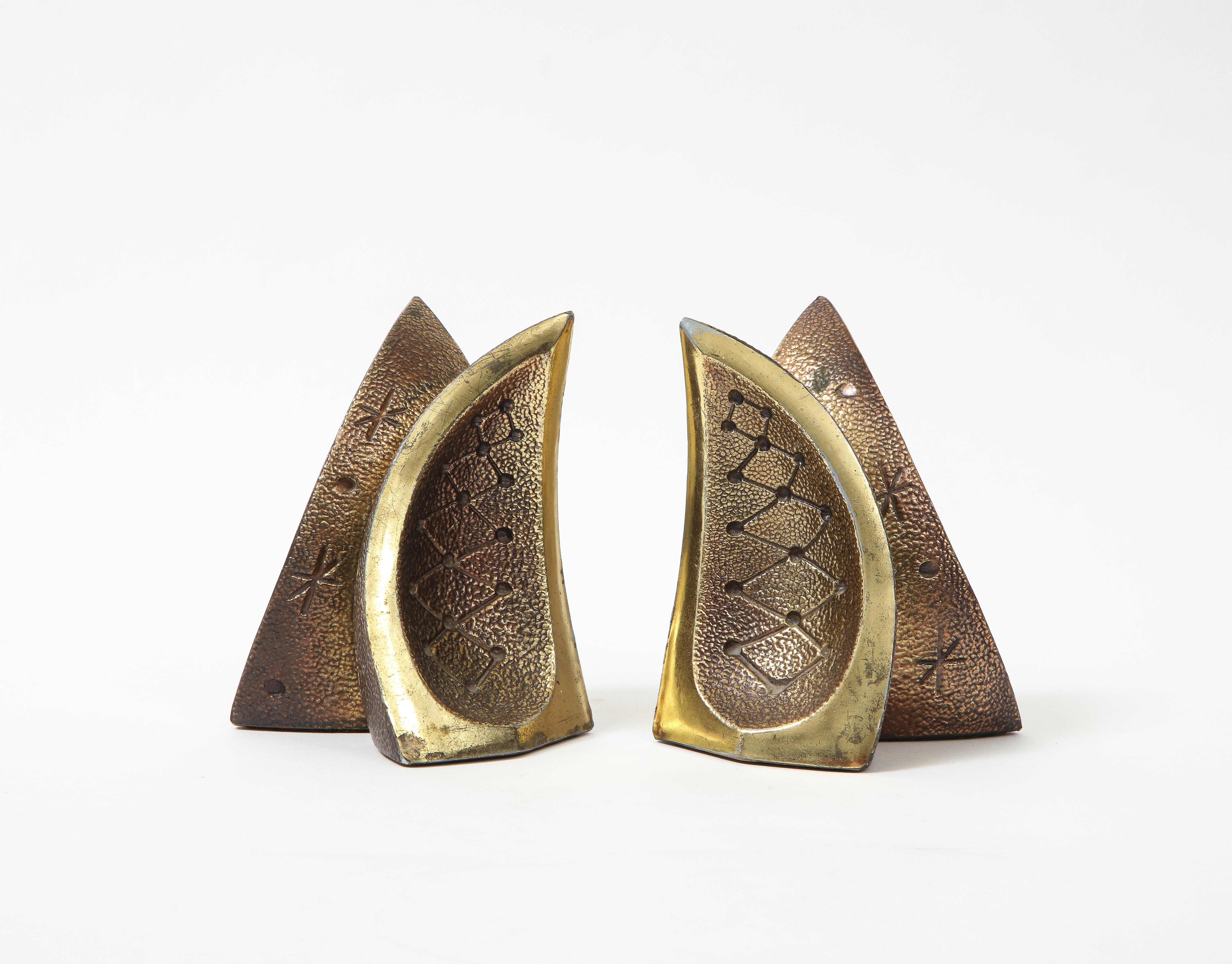American Ben Seibel Atomic Brass Bookends For Sale