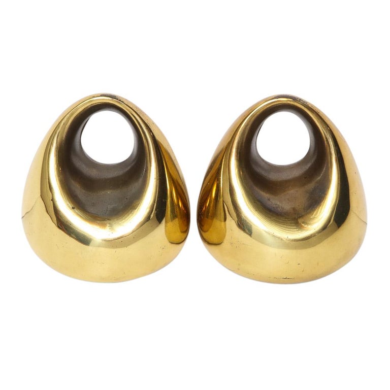Ben Seibel Bookends Brass Orb JenfredWare Raymor Signed at 1stDibs