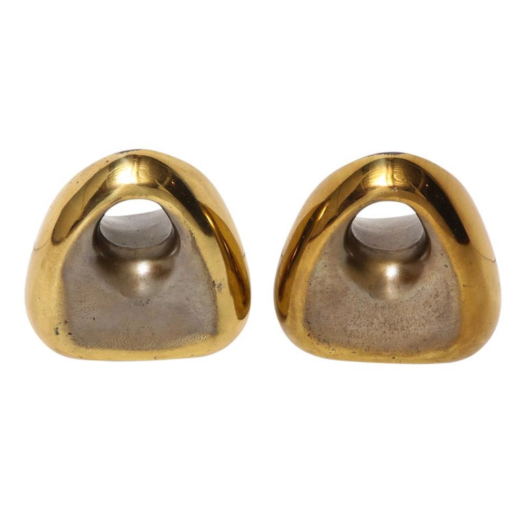 Ben Seibel Bookends Brass Orb JenfredWare Raymor Signed at 1stDibs