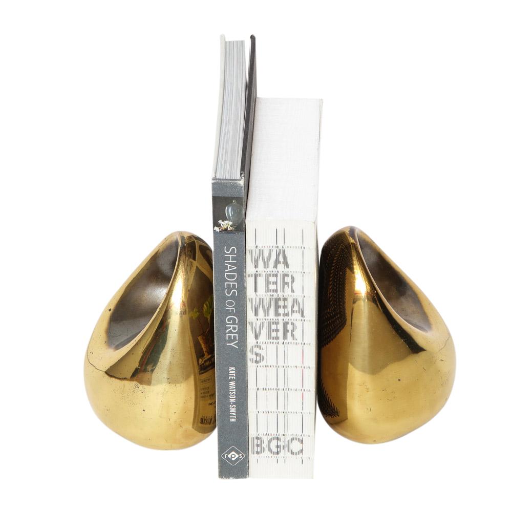 Ben Seibel Bookends Brass Orb Jenfred-Ware Raymor Signed In Good Condition In New York, NY