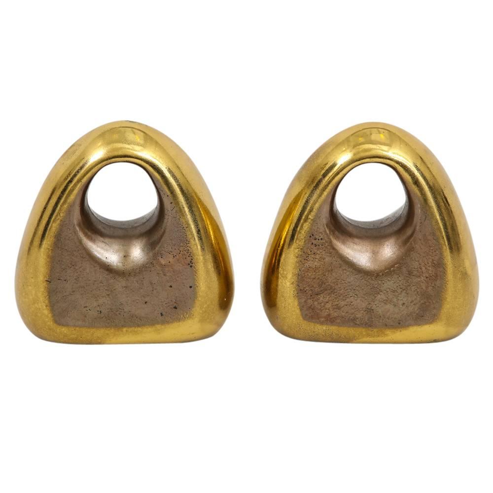 Ben Seibel Bookends Brass Orb Jenfred-Ware, USA, 1950s In Good Condition In New York, NY
