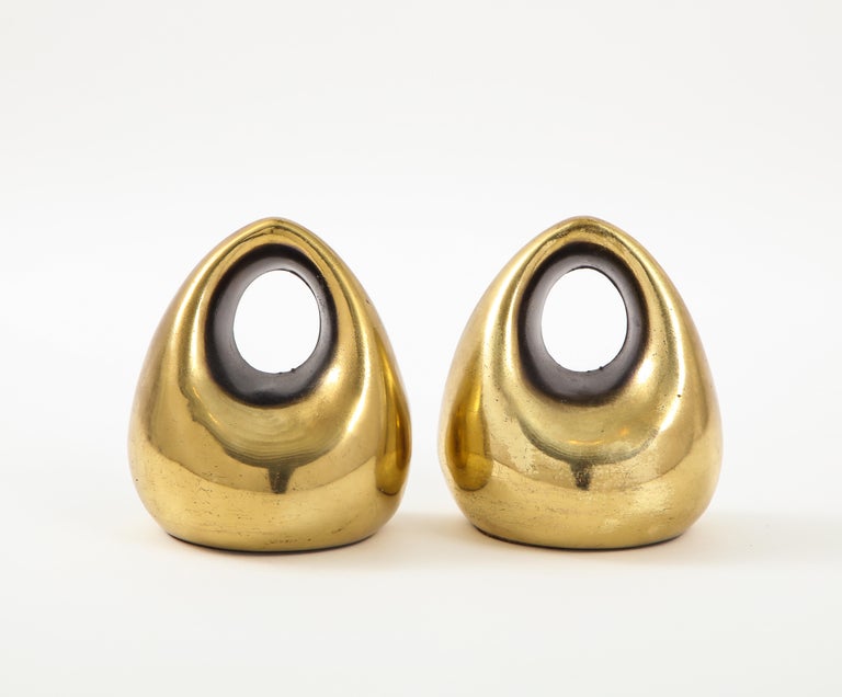 Ben Seibel Bookends, Brass Orb at 1stDibs