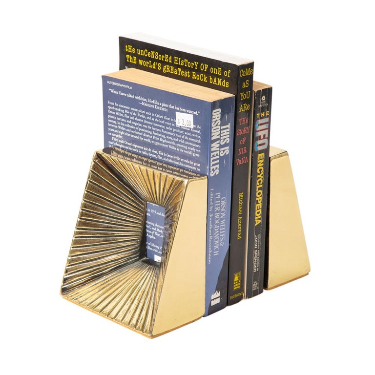 Ben Seibel Bookends for Parke Techniques, Brass, Sunburst at 1stDibs
