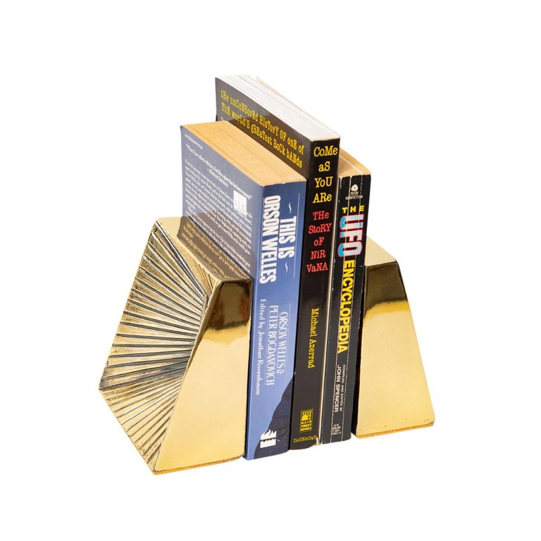 Ben Seibel Bookends for Parke Techniques, Brass, Sunburst at 1stDibs