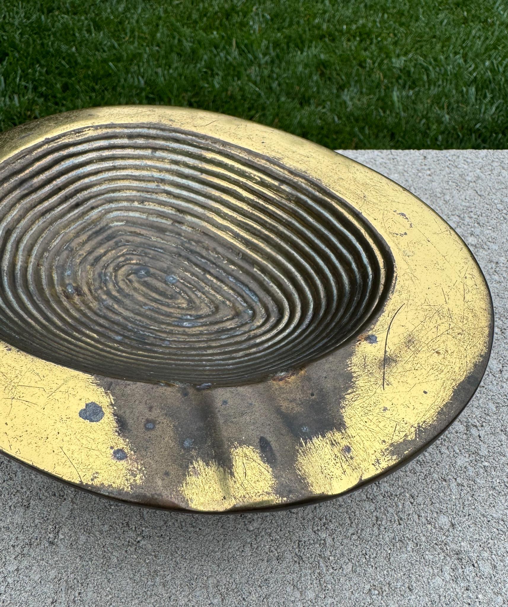 Ben Seibel Brass Ashtray / Ribbed Bowl for Jenfred-Ware Raymor, USA, c.1950 5