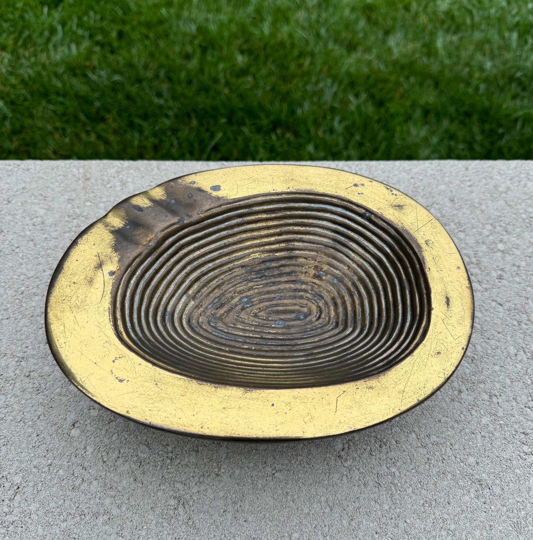 Ben Seibel Brass Ashtray / Ribbed Bowl for Jenfred-Ware Raymor, USA, c.1950 6