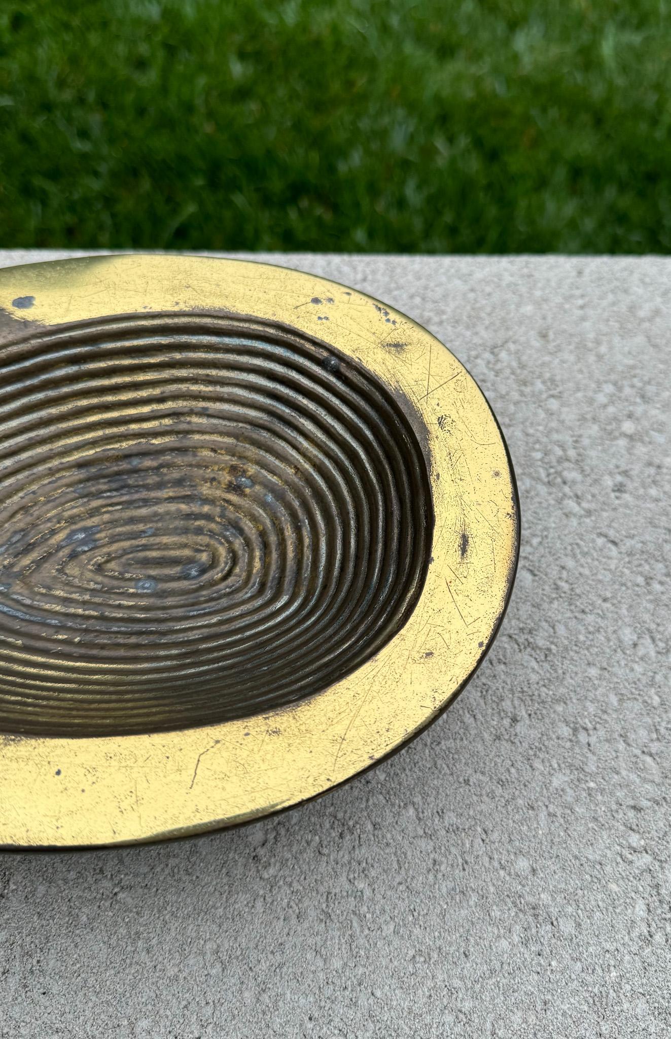 Ben Seibel Brass Ashtray / Ribbed Bowl for Jenfred-Ware Raymor, USA, c.1950 13