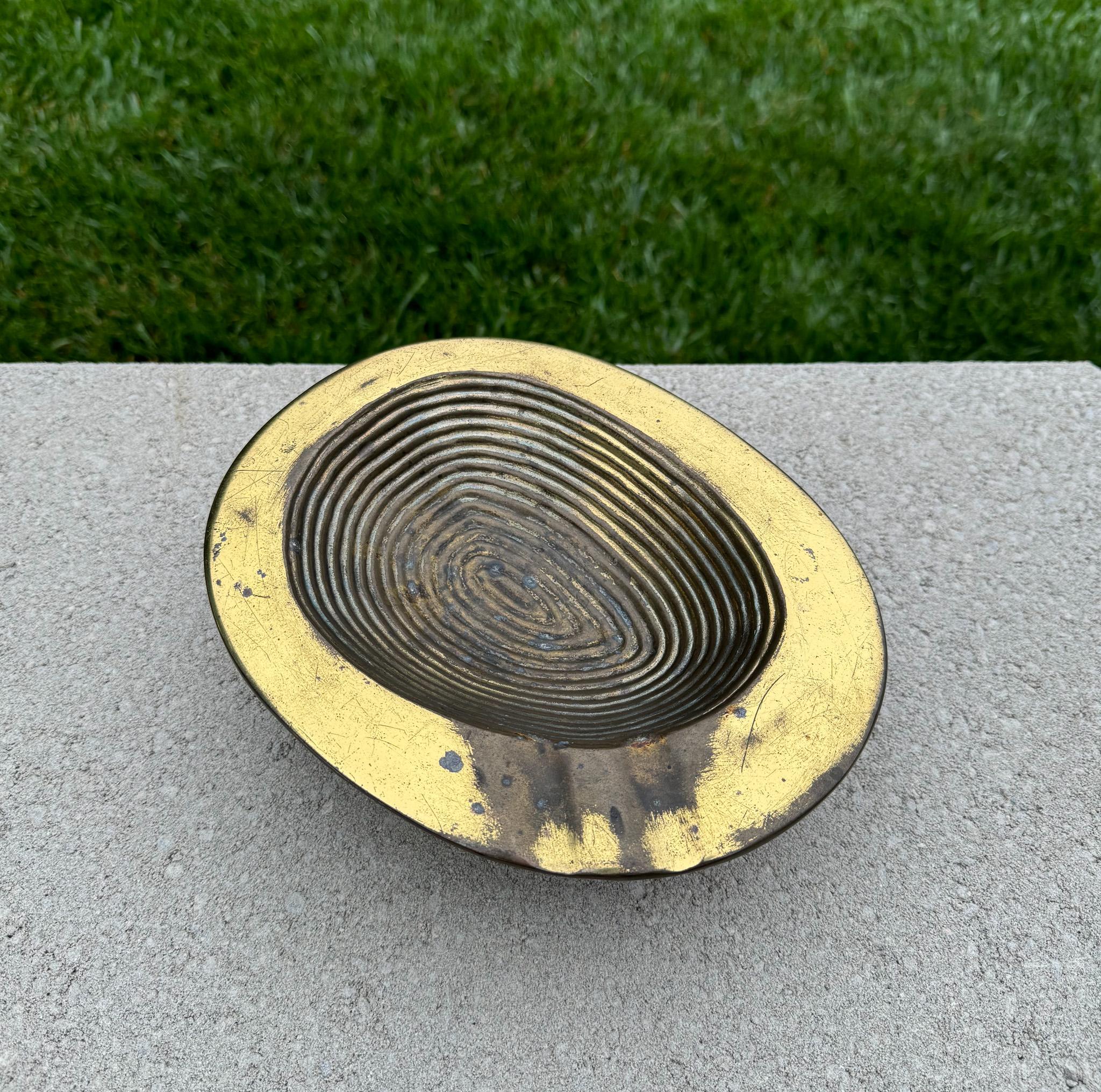 Ben Seibel Brass Ashtray / Ribbed Bowl for Jenfred-Ware Raymor, USA, c.1950 2