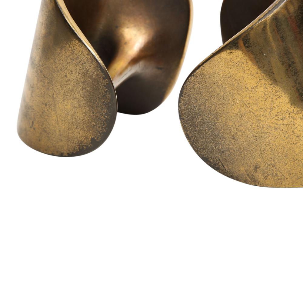 Ben Seibel Brass Bookends Jenfred-Ware Dumbbells, USA, 1950s 2