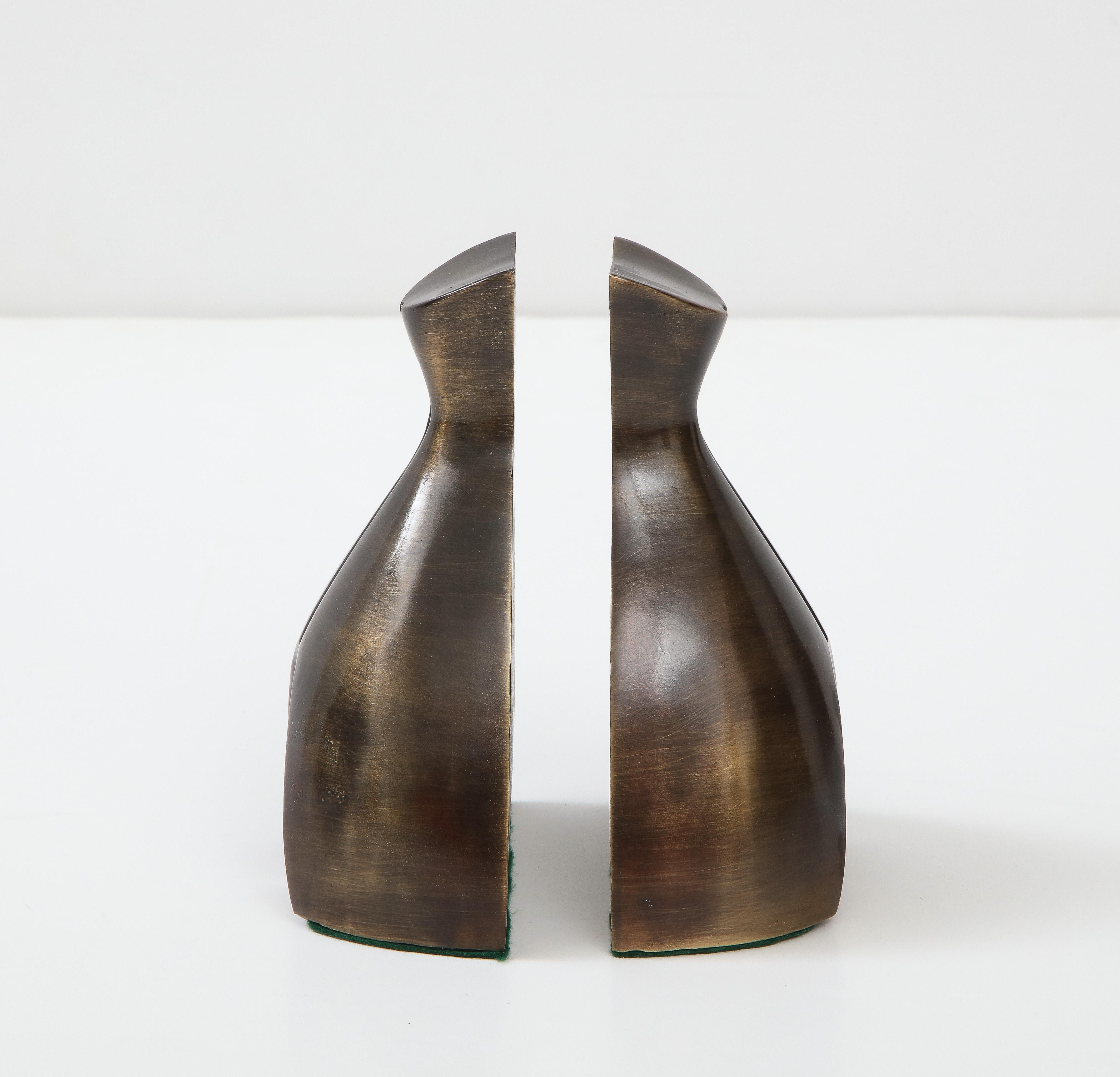 Mid-Century Modern Ben Seibel Bronze Pawn Bookends