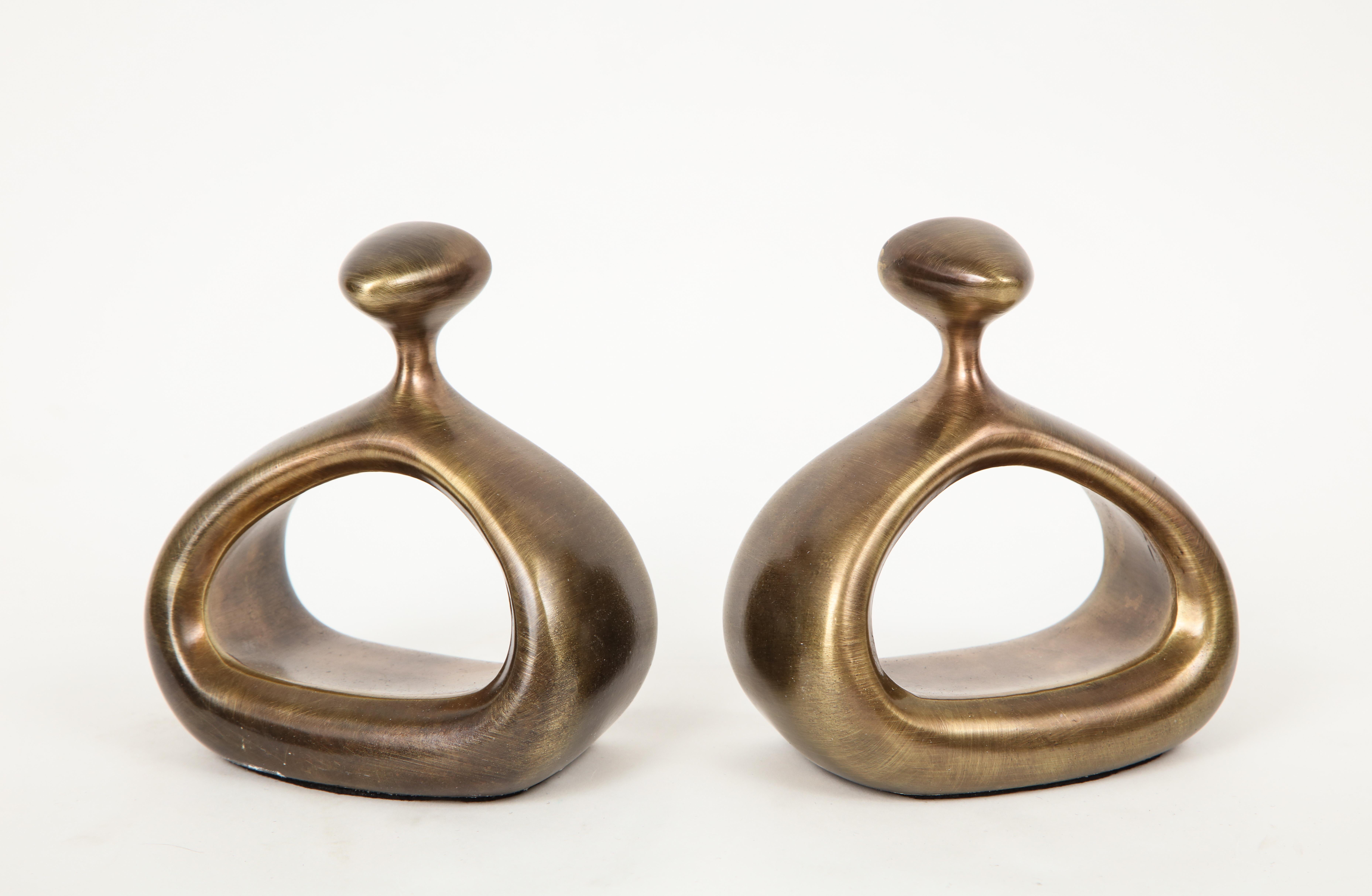Mid-Century Modern Ben Seibel Bronze Stirrup Bookends