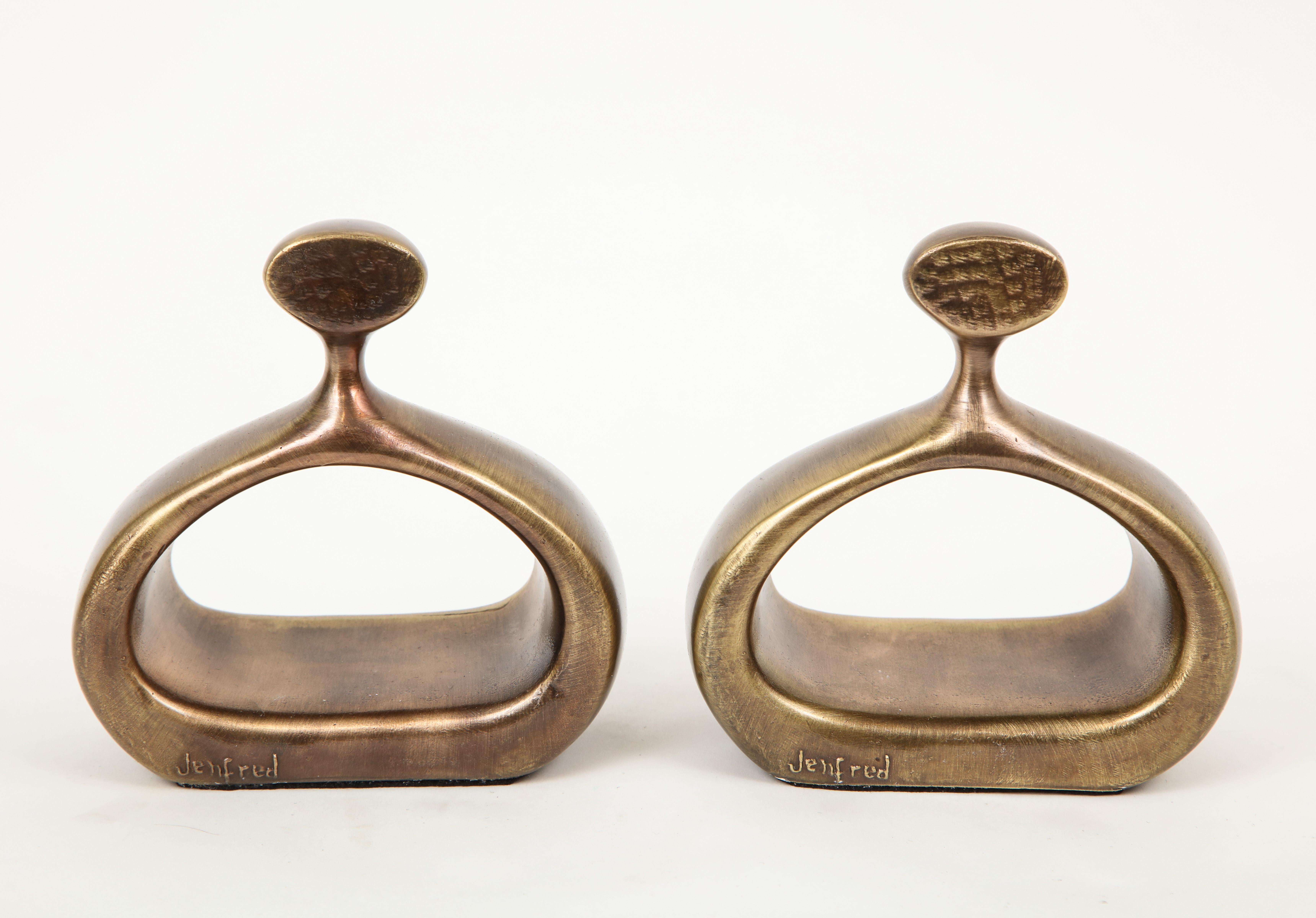 20th Century Ben Seibel Bronze Stirrup Bookends