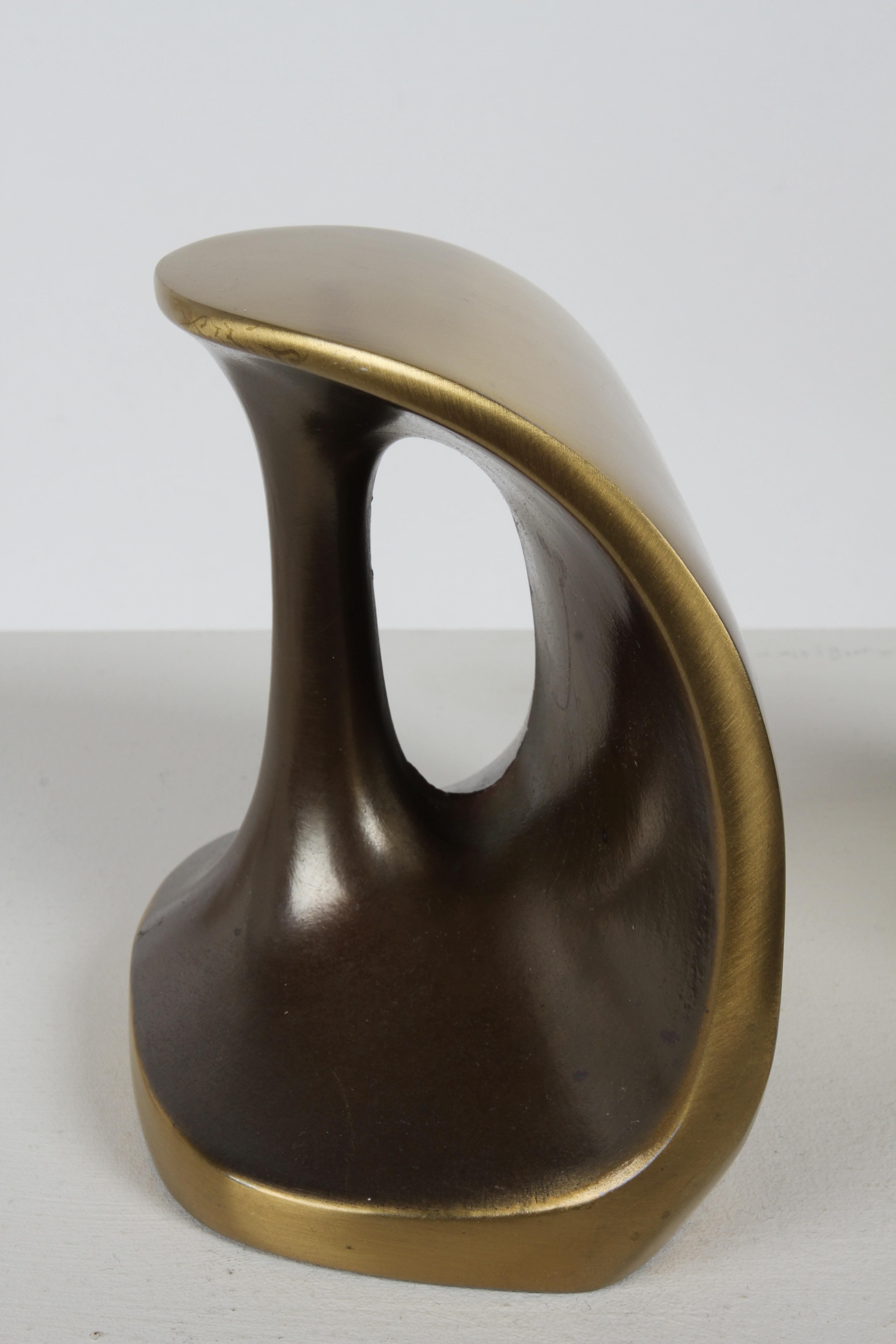Ben Seibel by Jenfred-Ware Mid-Century Modern Brass Sculptural Dumbbell Bookends For Sale 10