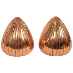 Ben Seibel "Clam" Bookends in a Copper Finish