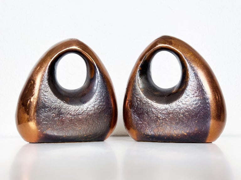 Ben Seibel Copper Bookends for Jenfred-Ware, a Pair For Sale 7
