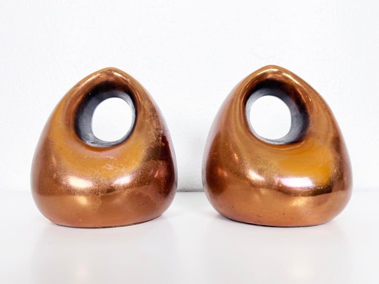 Cast Ben Seibel Copper Bookends for Jenfred-Ware, a Pair For Sale