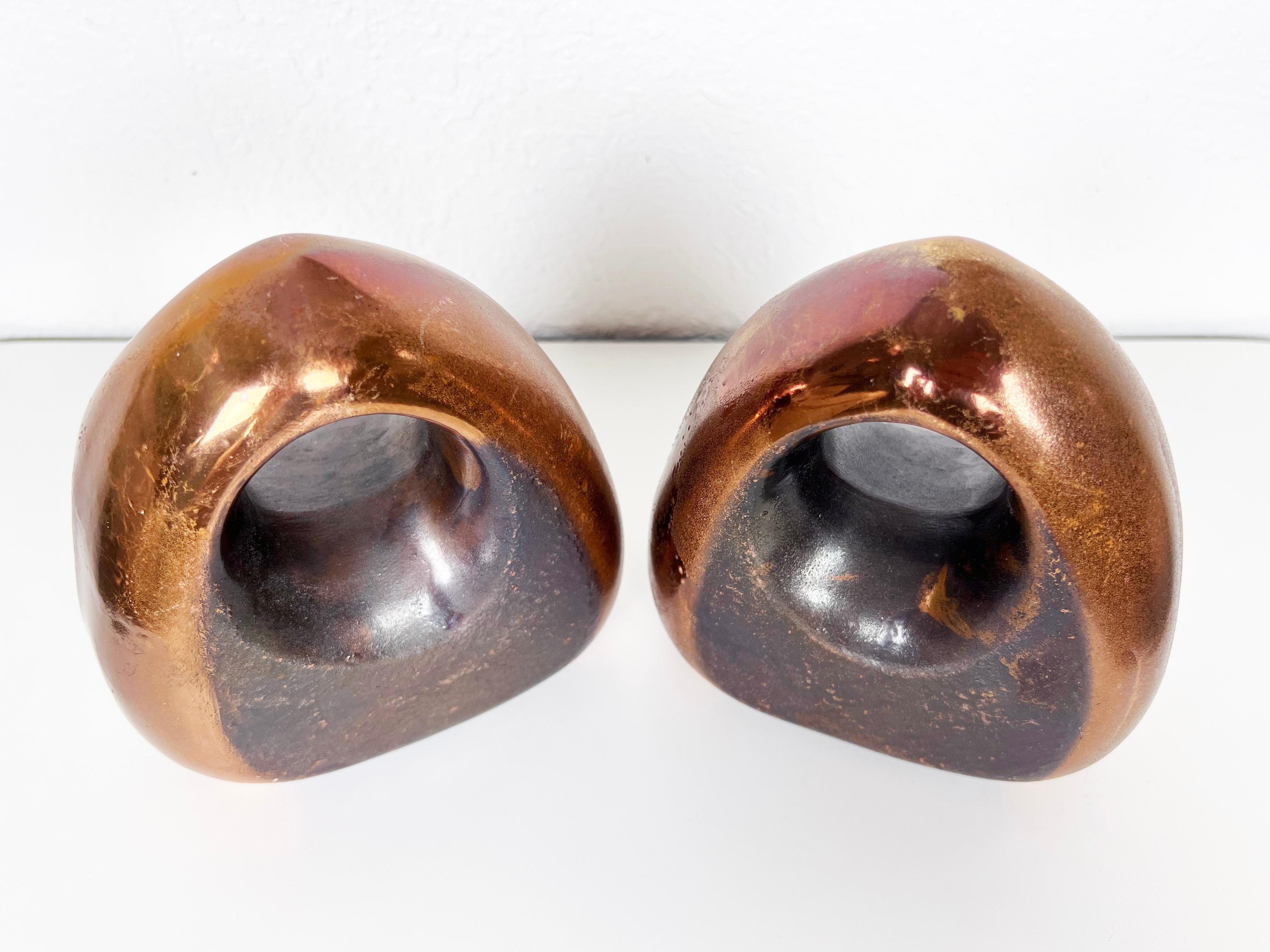 20th Century Ben Seibel Copper Bookends for Jenfred-Ware, a Pair For Sale