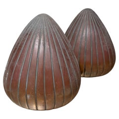 Ben Seibel – Buchstützen-Set „Copper Clam Shell“, Mid-Century Modern, 1950er Jahre