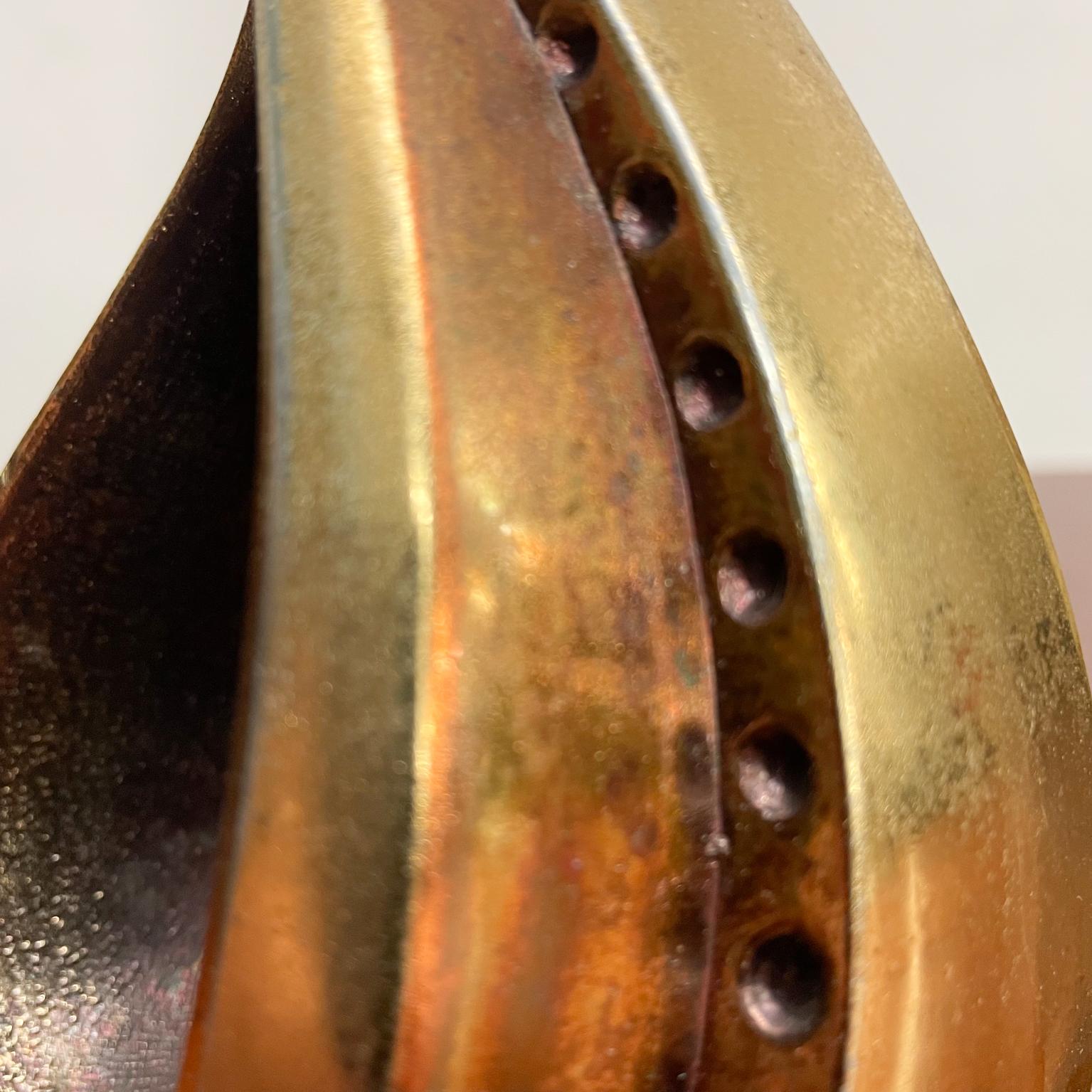 Mid-20th Century Ben Seibel for Jenfred Sculptural Brass Bookends Modern Tear Drop Flame, 1950s