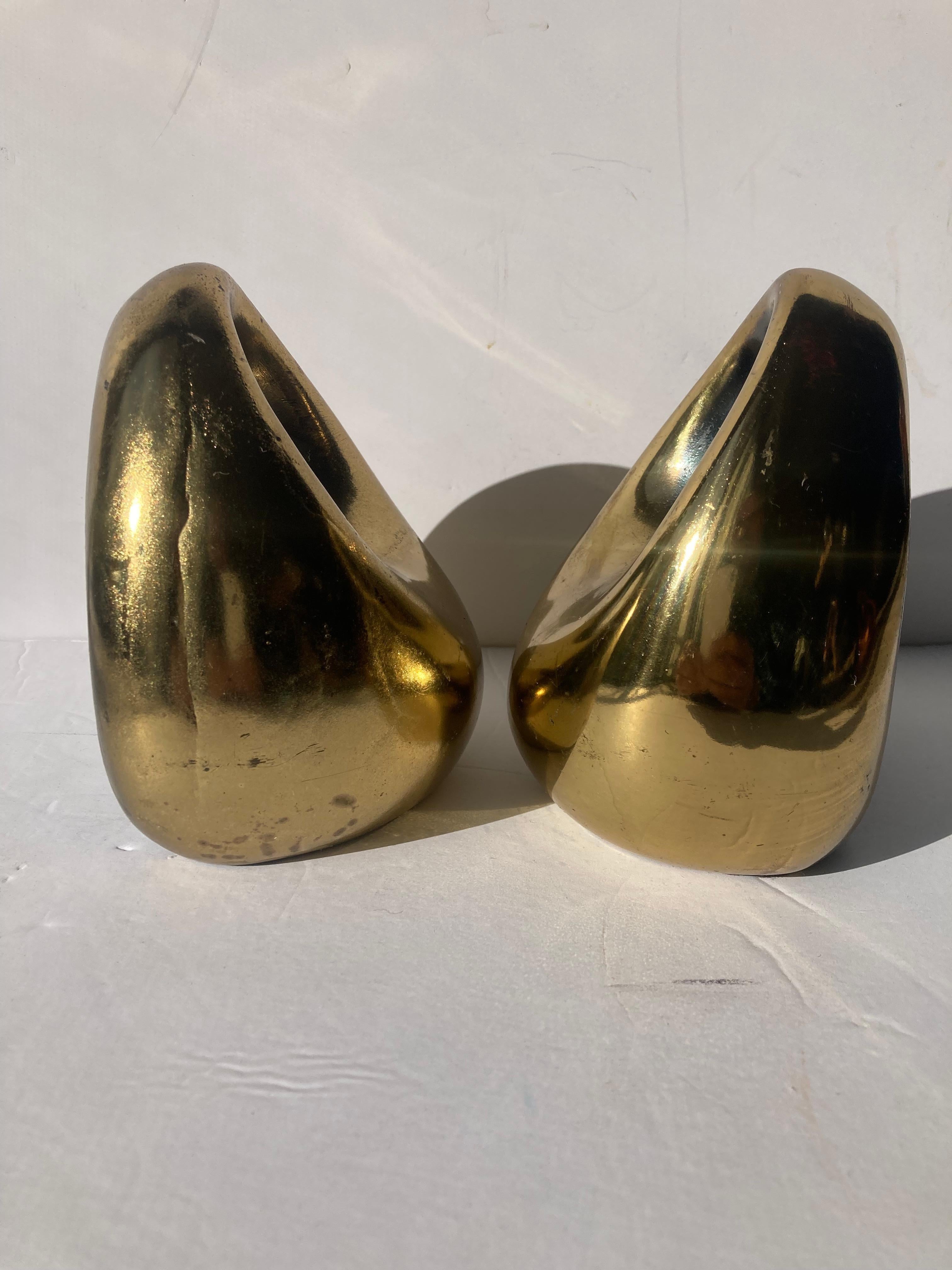 Cast Ben Seibel for Jenfred-Ware Bookends in Brass Finish For Sale