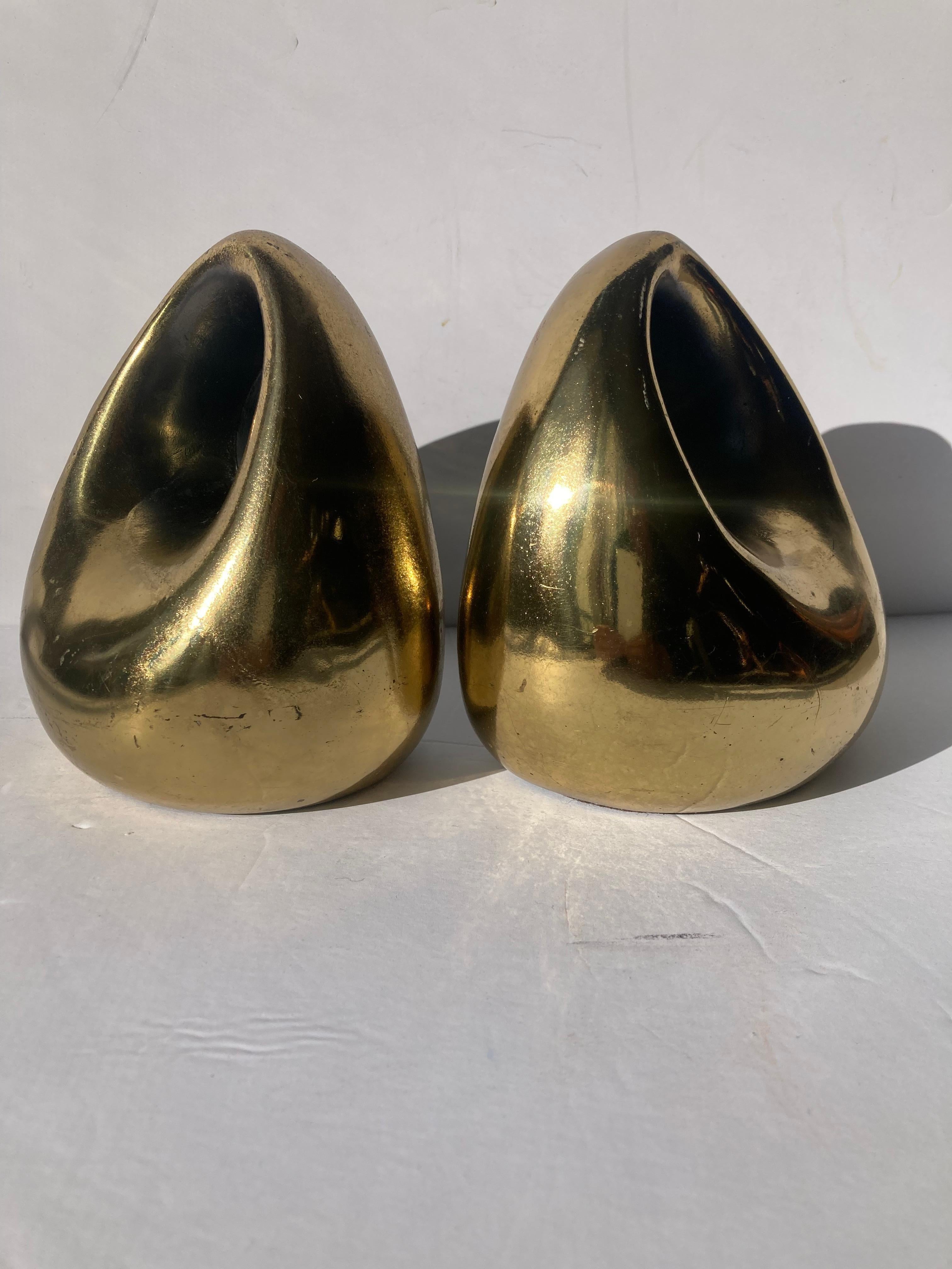 20th Century Ben Seibel for Jenfred-Ware Bookends in Brass Finish For Sale