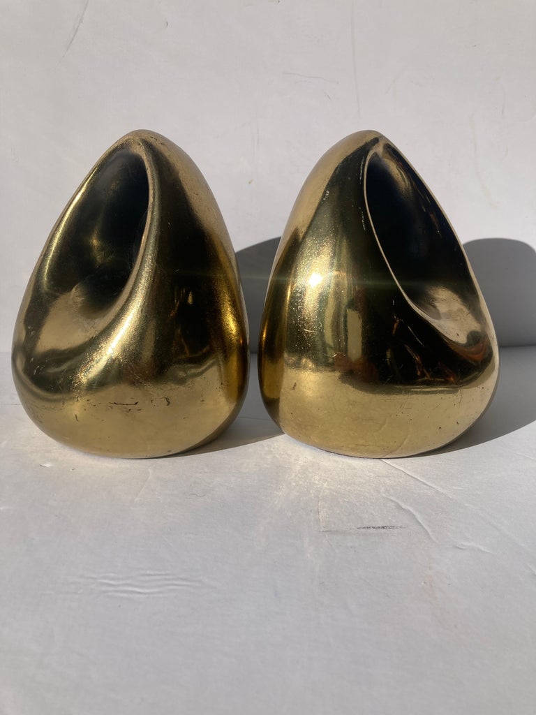 Metal Ben Seibel for Jenfred-Ware Bookends in Brass Finish For Sale