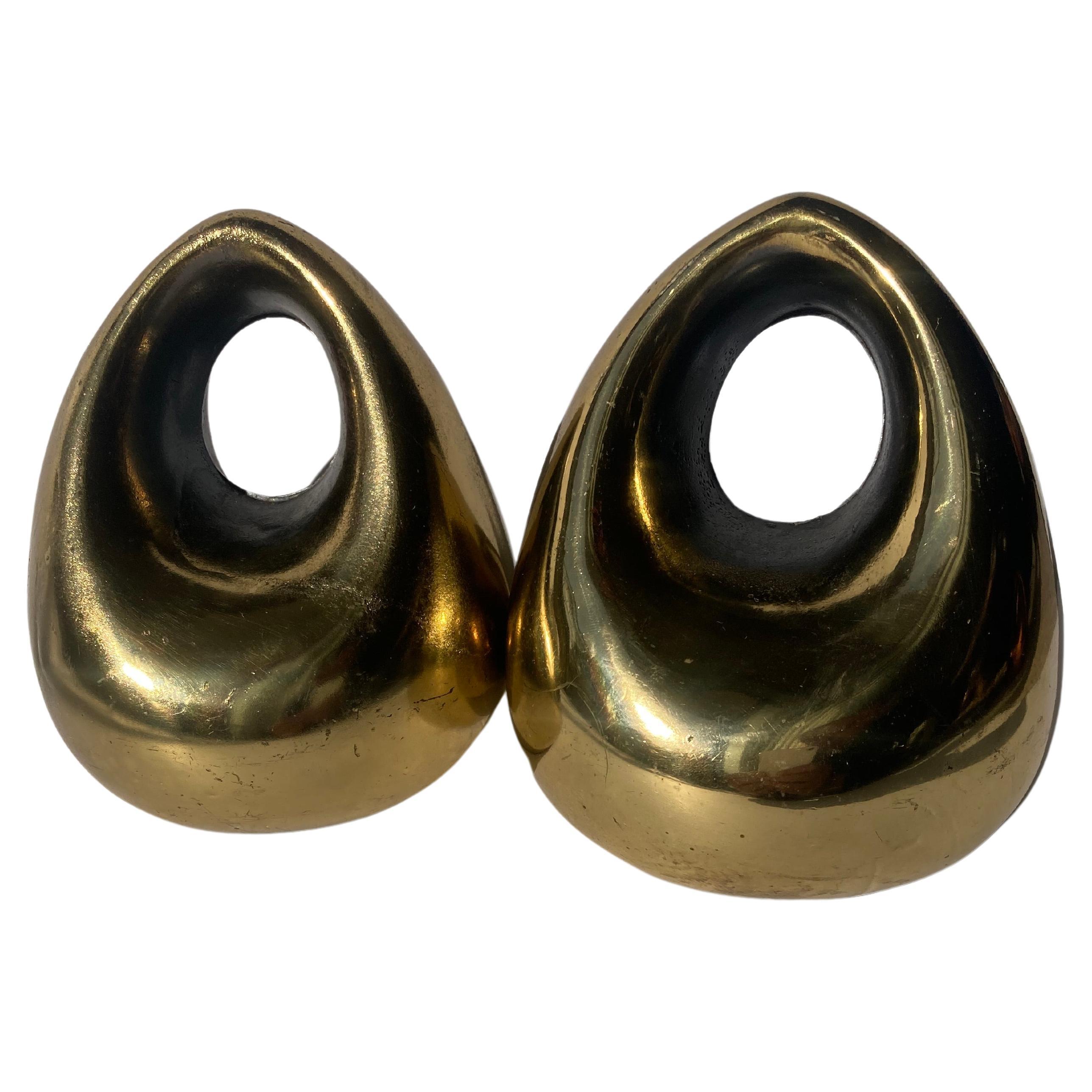 Ben Seibel for Jenfred-Ware Bookends in Brass Finish