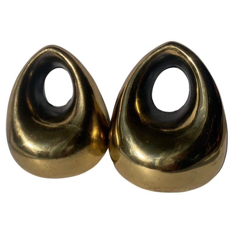 Ben Seibel for Jenfred-Ware Bookends in Brass Finish For Sale