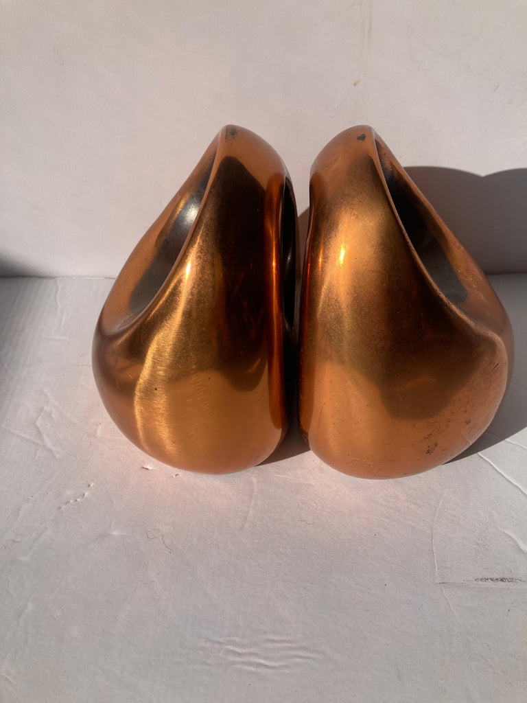 Cast Ben Seibel for Jenfred-Ware Bookends in Copper Finish For Sale