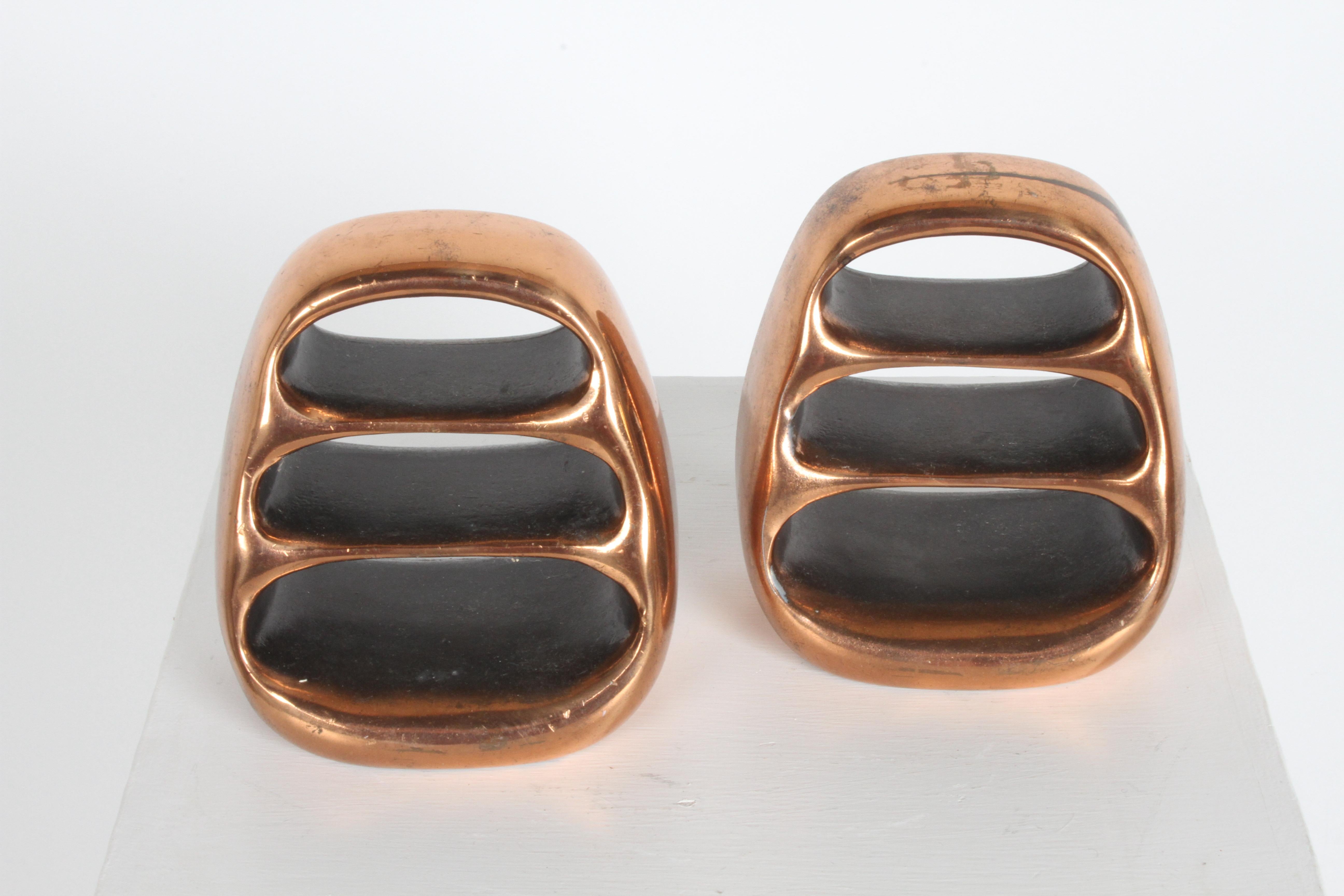 Ben Seibel for Jenfred-Ware Copper Sculptural Ladder Bookends In Good Condition In St. Louis, MO