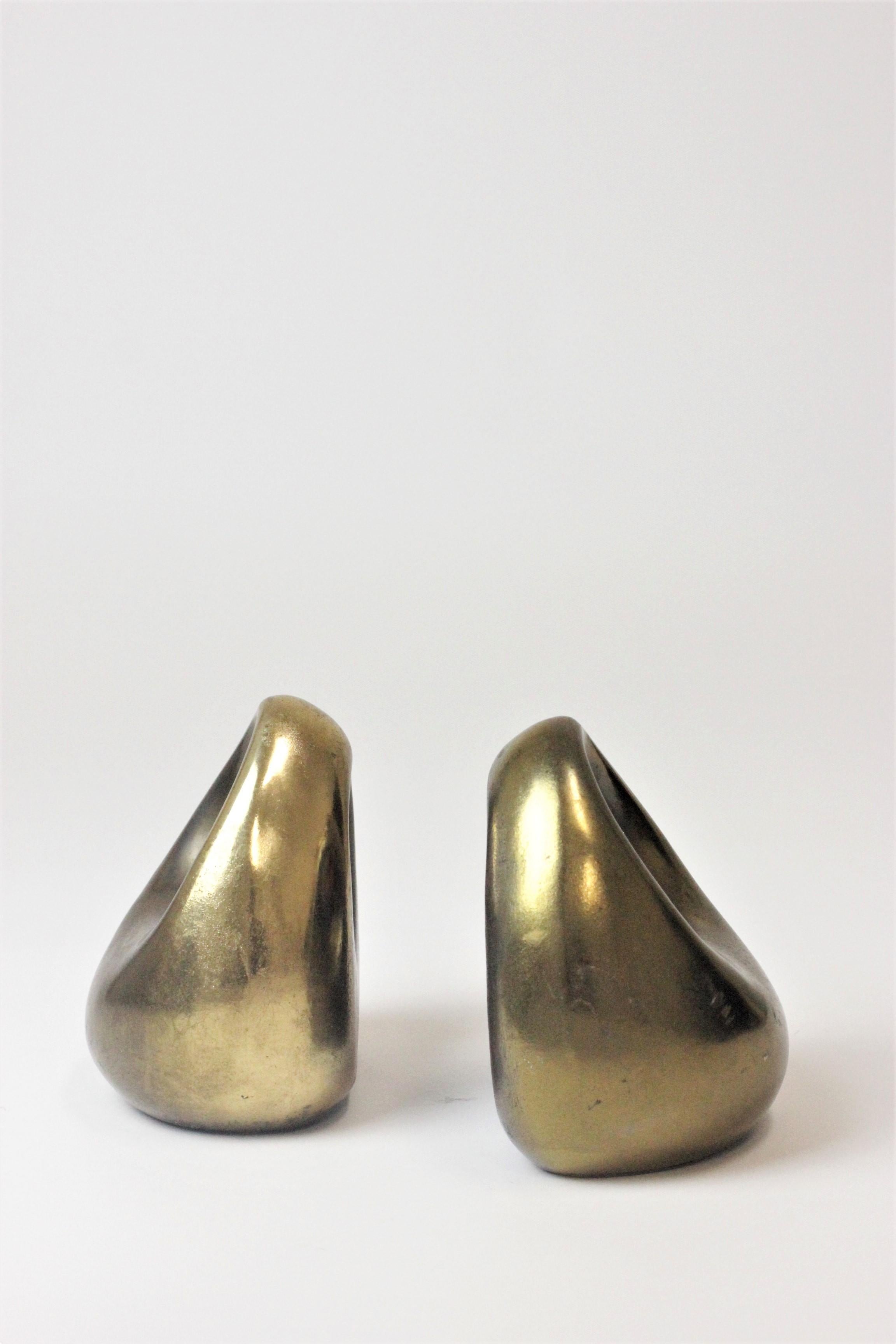 20th Century Ben Seibel for Jenfred-Ware Midcentury Gold Orb Bookends For Sale
