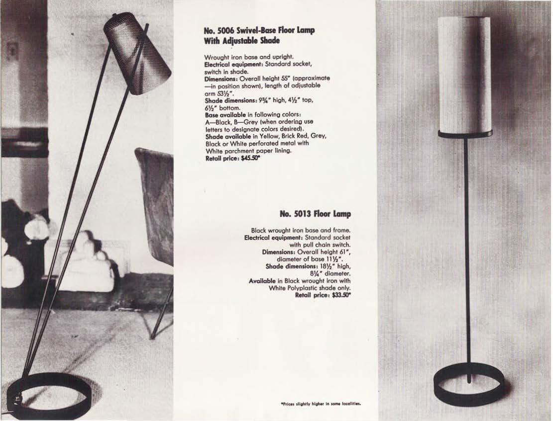 Ben Seibel for Raymor Perforated Metal Iron Model 5007 Flexlight Floor Lamp For Sale 8