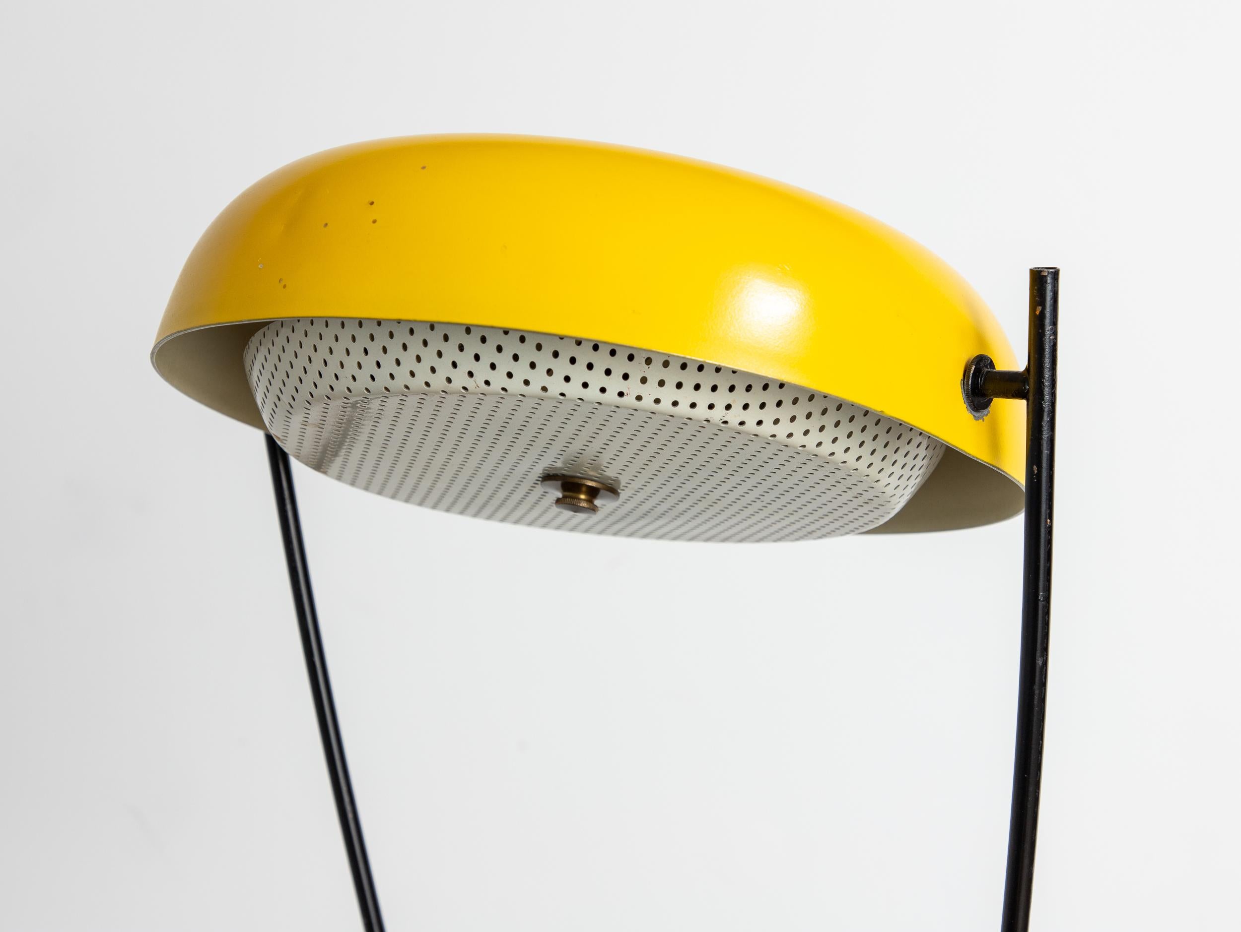 Mid-Century Modern Ben Seibel for Raymor Perforated Metal Iron Model 5007 Flexlight Floor Lamp For Sale