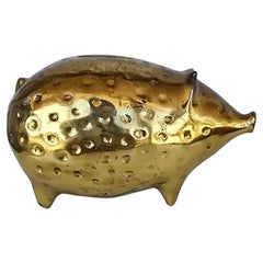Ben Seibel Jenfred ware brass piggy bank sculpture