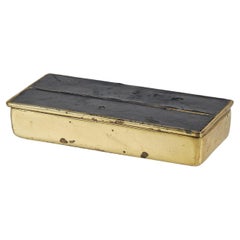 Ben Seibel Leather and Brass Lidded Box for Jenfred-Ware