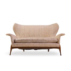 Ben Seibel Mid Century Nussbaum Gala Settee Sofa