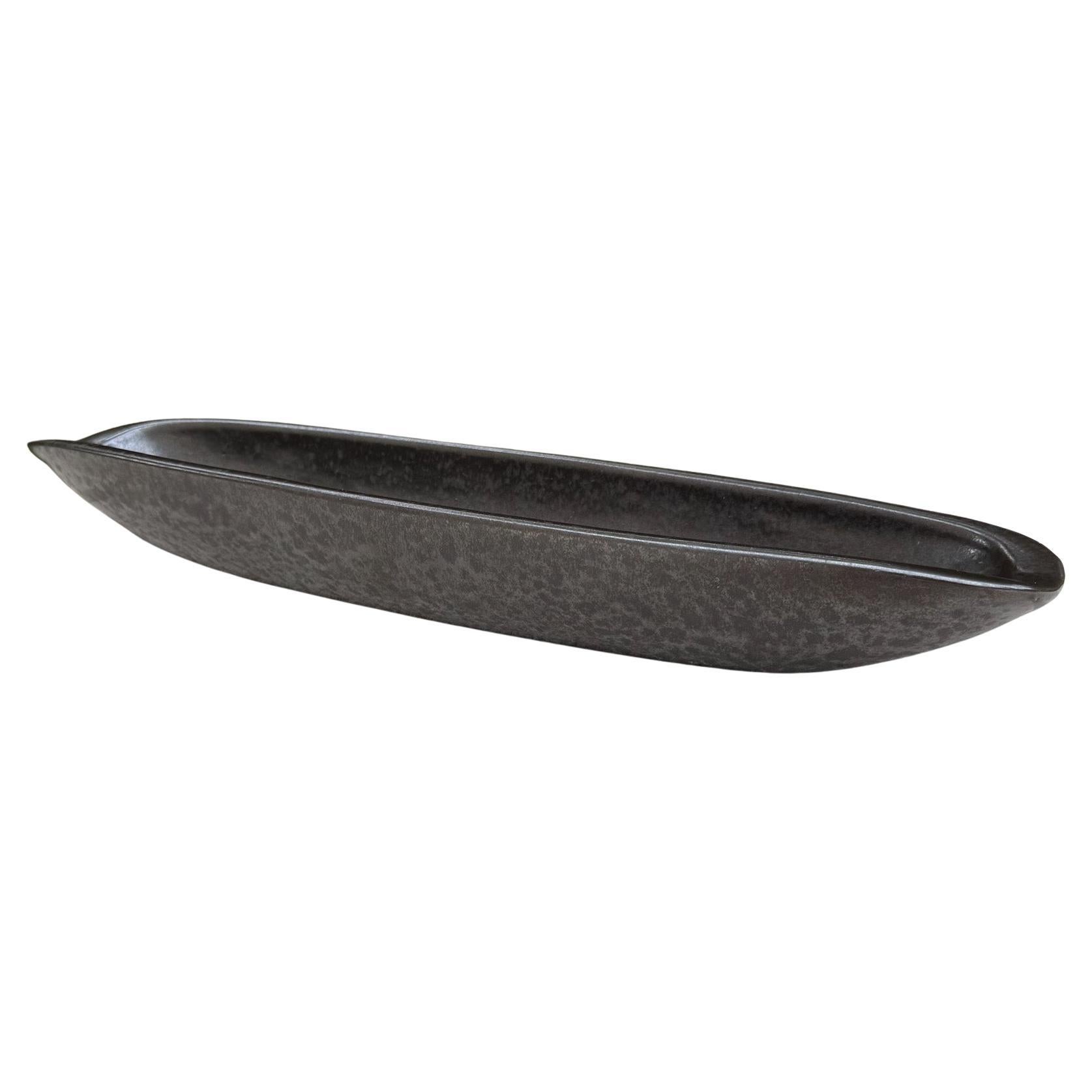 Ben Seibel Modern Artware Schwarze Keramikschüssel für Raymor von Roseville, um 1955