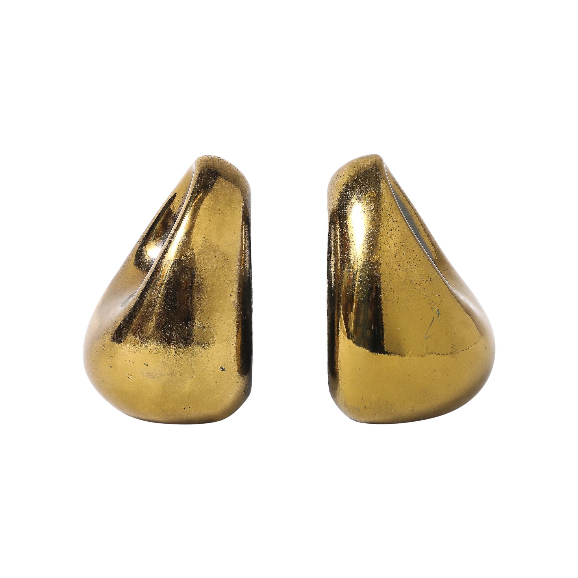 Nord-américain Ben Seibel Orb Bookends, Brass en vente