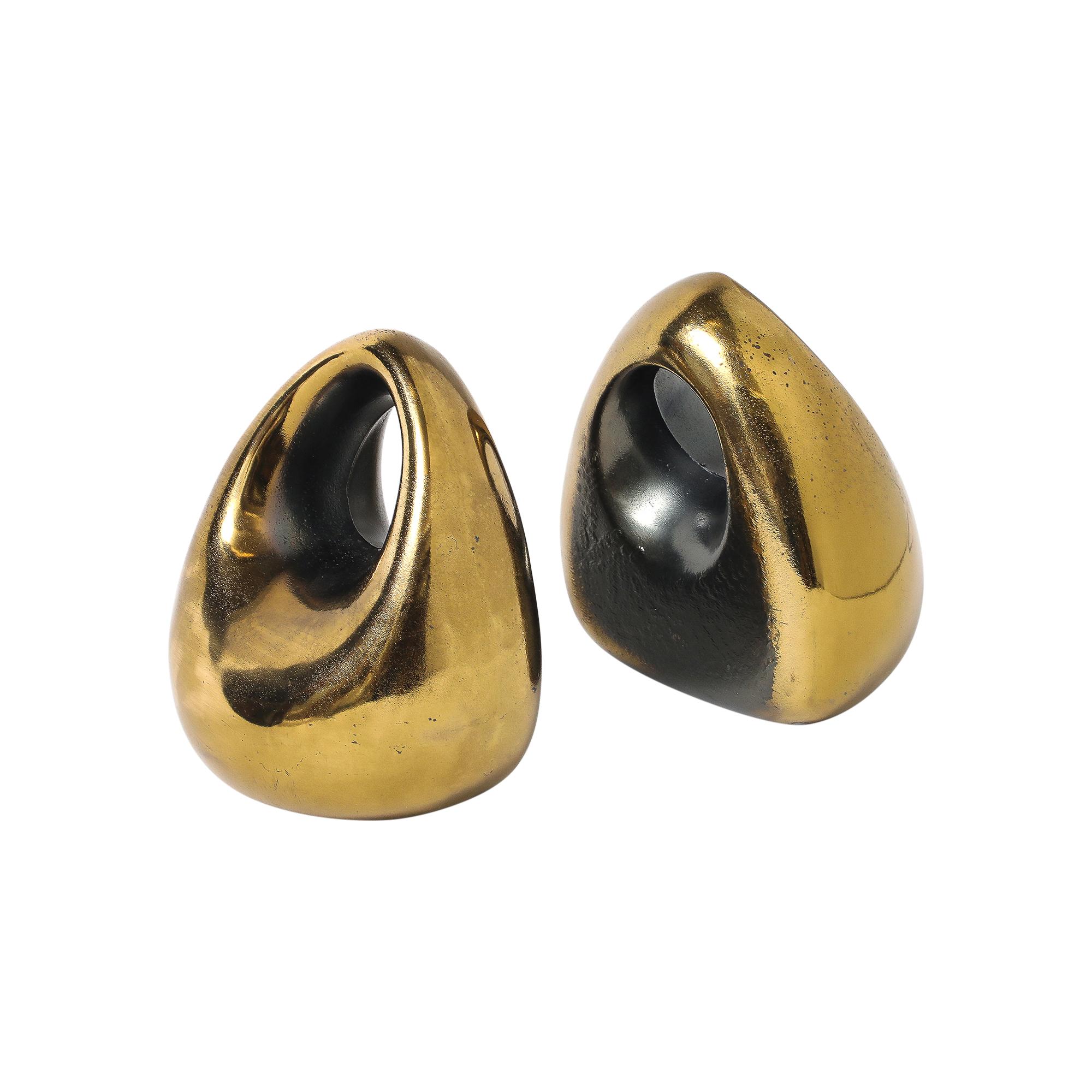 Plaqué Ben Seibel Orb Bookends, Brass en vente