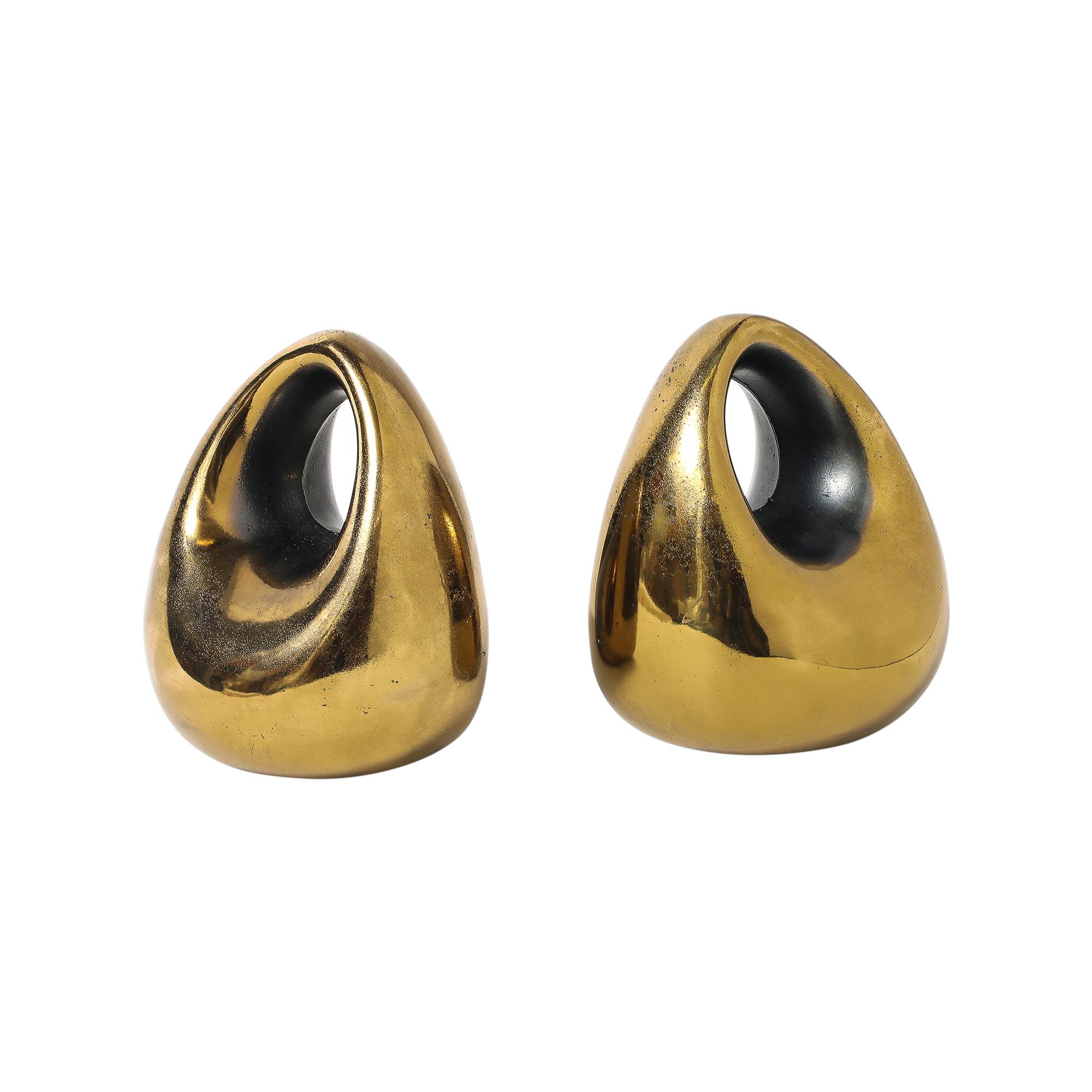 Ben Seibel Orb Bookends, Brass Bon état - En vente à New York, NY