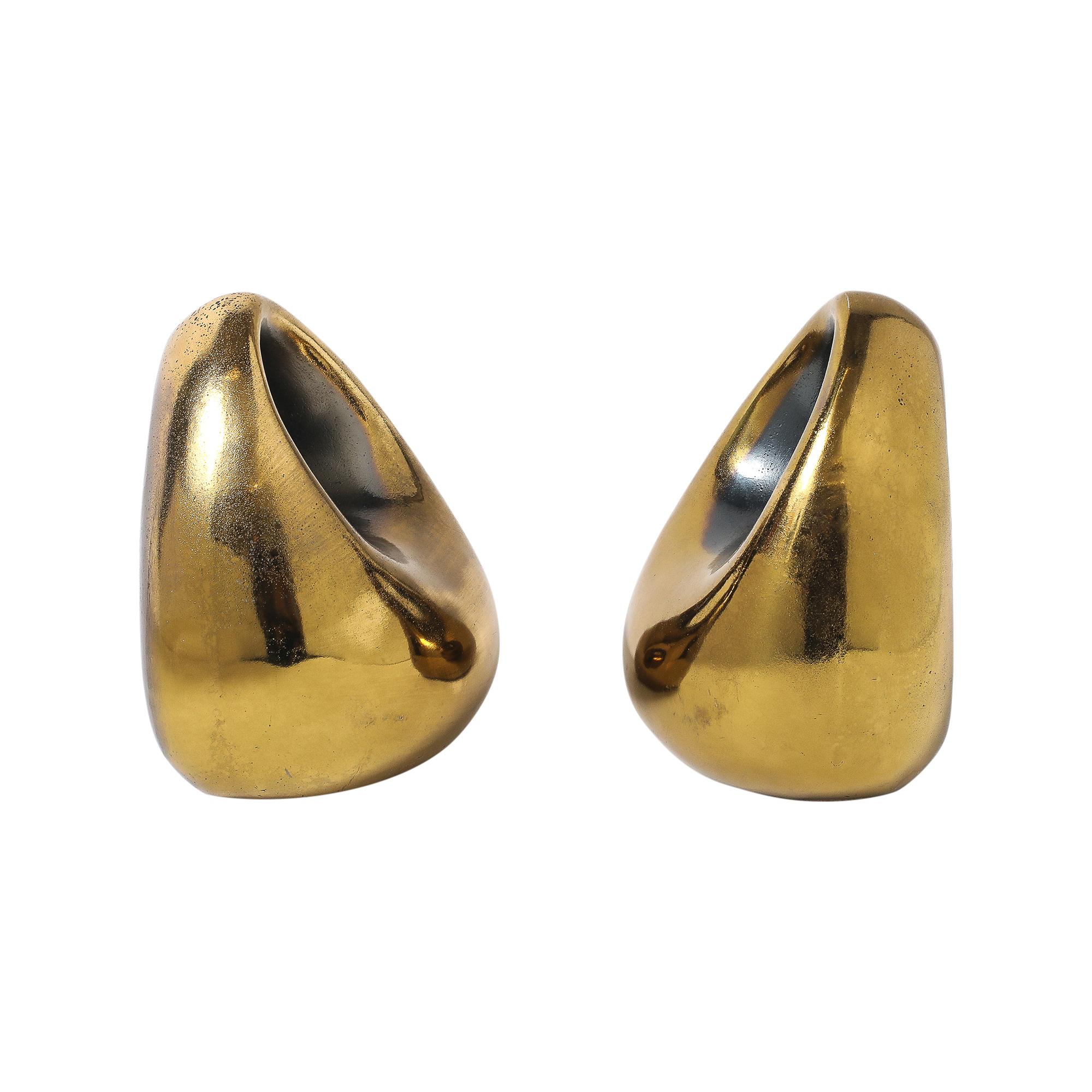 Ben Seibel Orb Bookends, Brass en vente 1