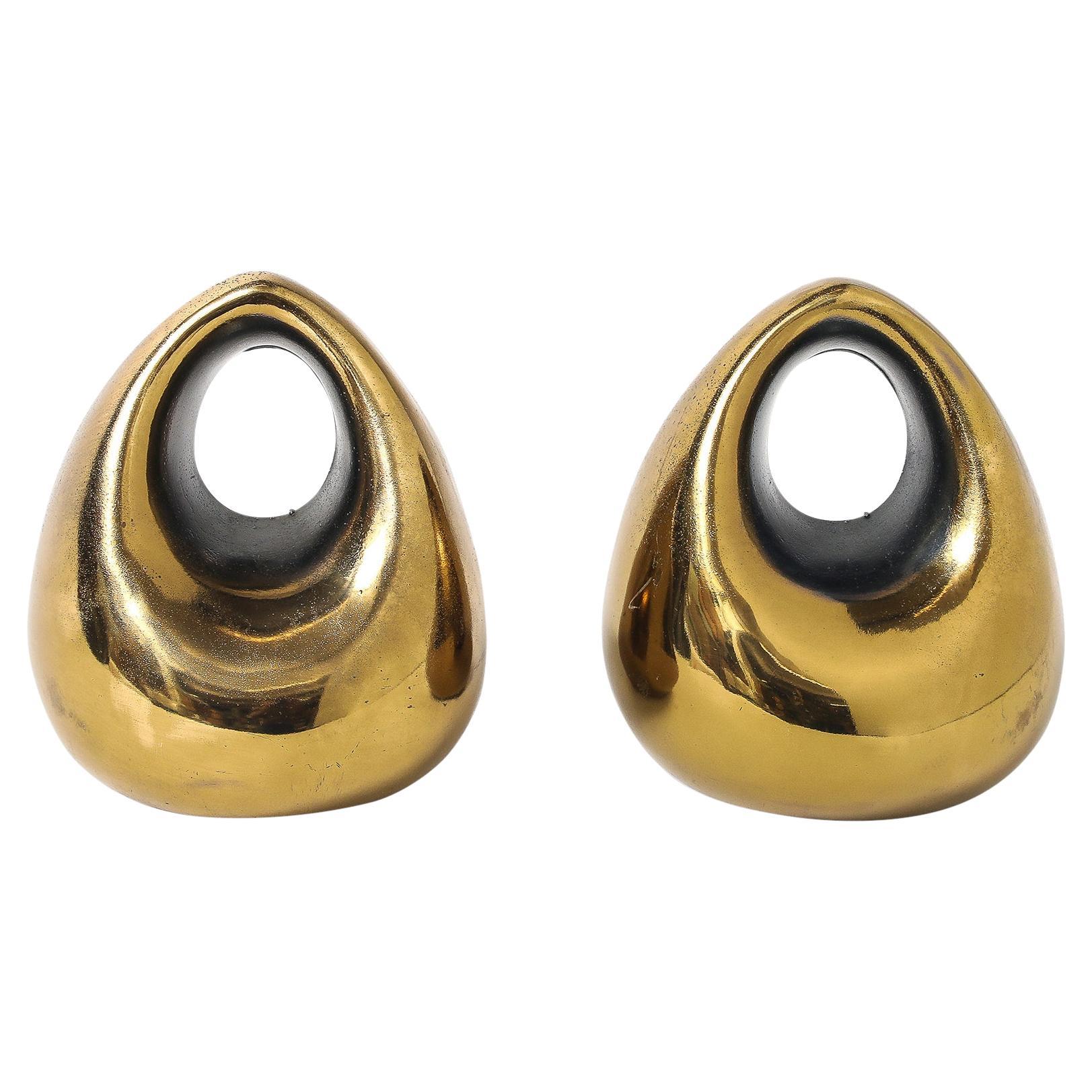 Ben Seibel Orb Bookends, Brass