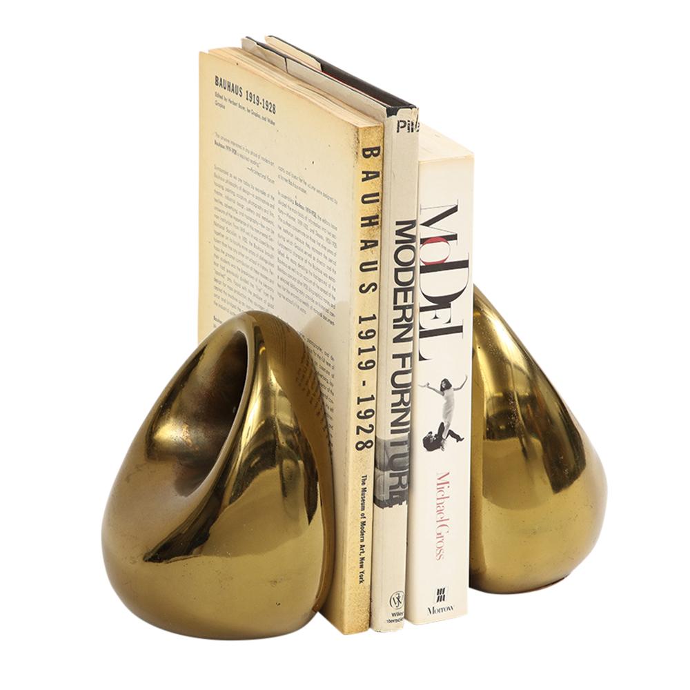 Ben Seibel Orb Bookends, Brass, Jenfred-Ware For Sale 4