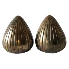 Vintage Ben Seibel Raymor Brass Clam Shell Modernist Bookends