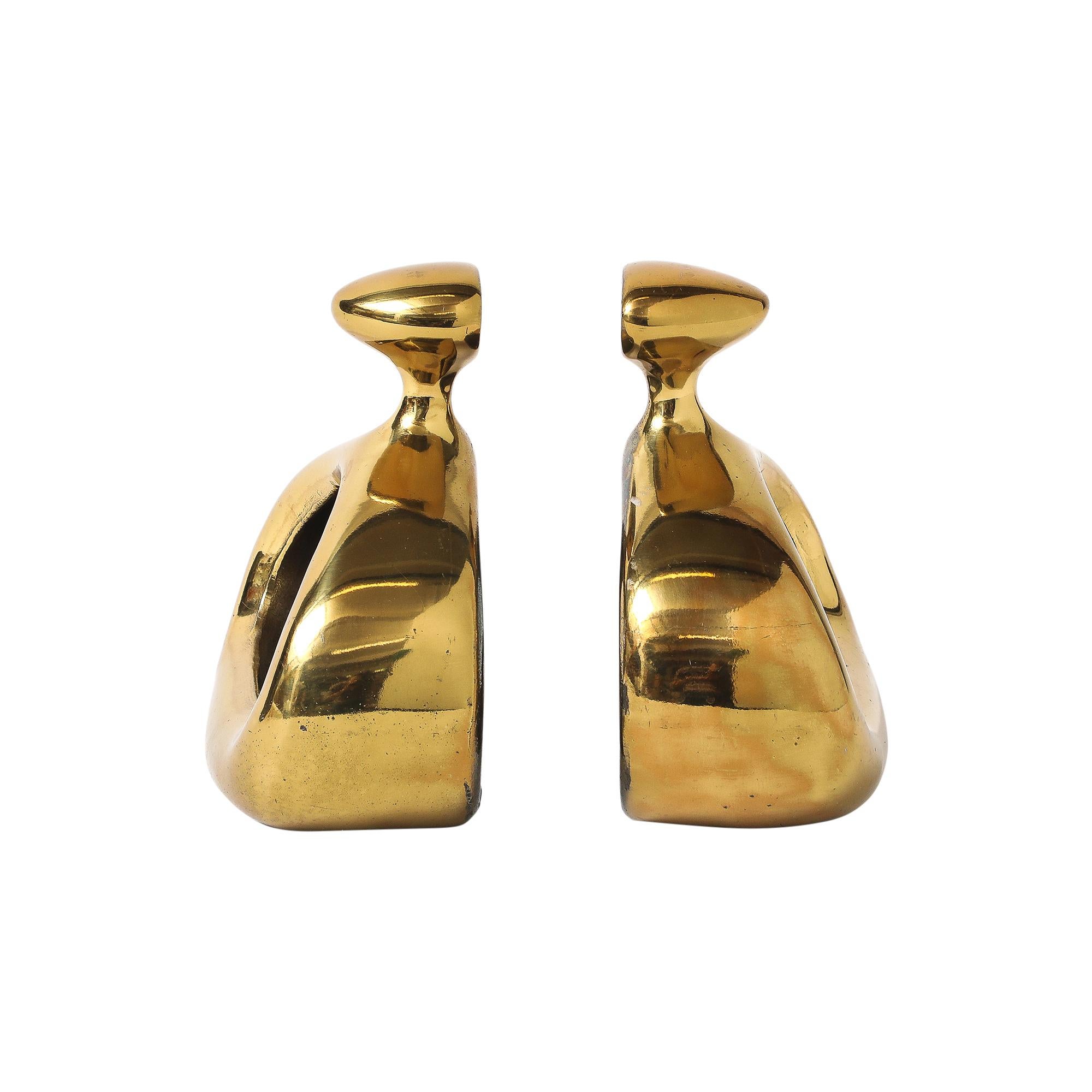 Ben Seibel Stirrup Bookends, Brass, Jenfred-Ware, Raymor, Signed. en vente 4