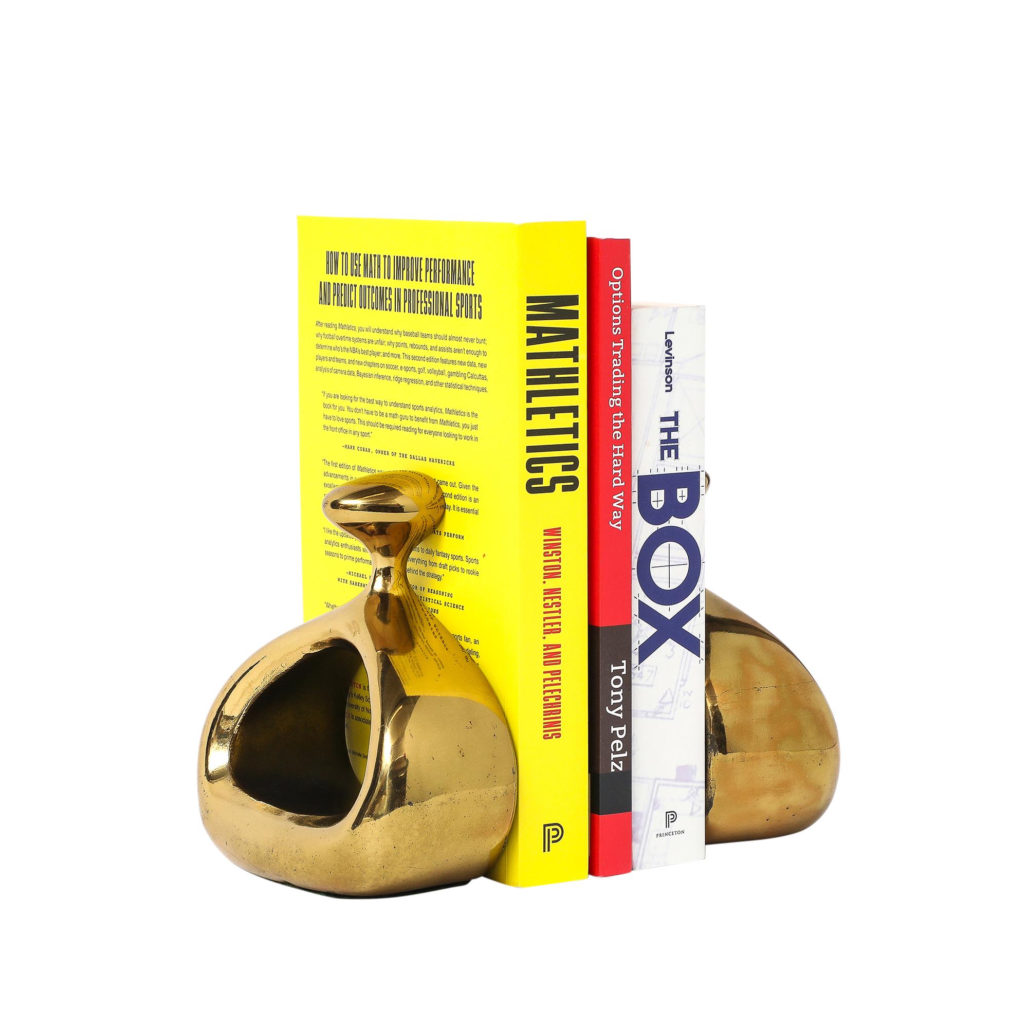 Mid-Century Modern Ben Seibel Stirrup Bookends, Brass, Jenfred-Ware, Raymor, Signed. en vente