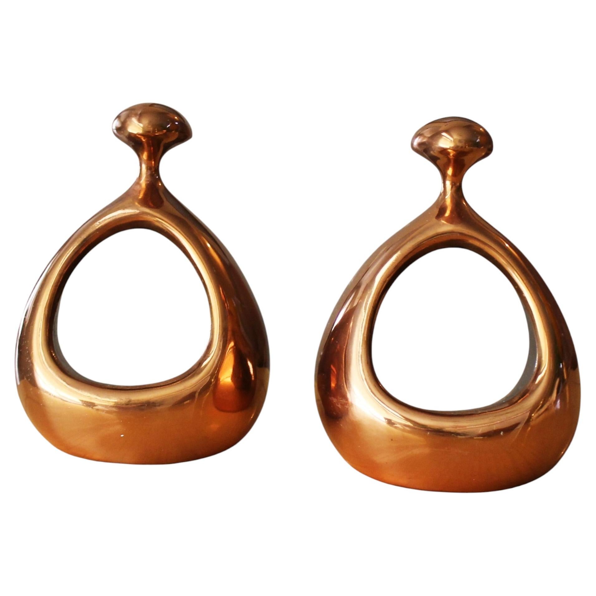 Ben Seibel Stirrup Bookends, Copper, Jenfred-Ware Circa 1954