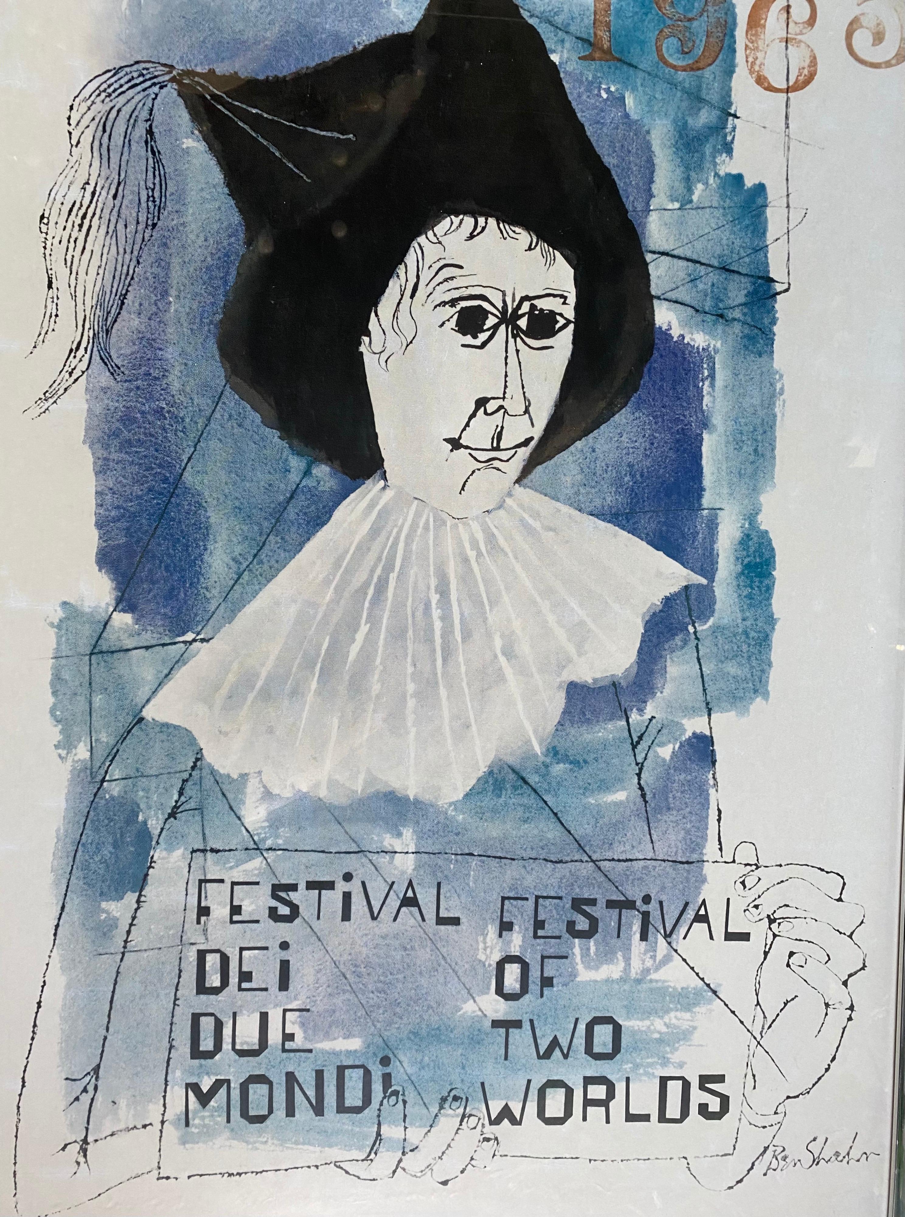 Ben Shahn 1965 Spoleto Festival of Two Worlds Lithograph, Mid-Century Modern In Good Condition In Lambertville, NJ